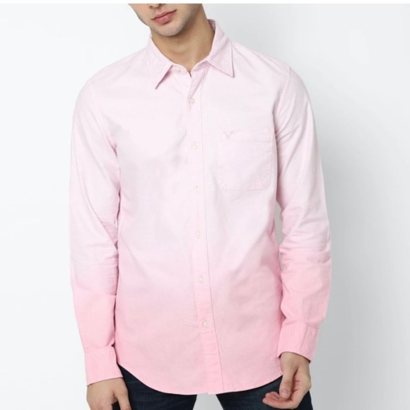 American Eagle Outfitters Other - American Eagle Pink Dip Dyed Button Down Shirt Size Large